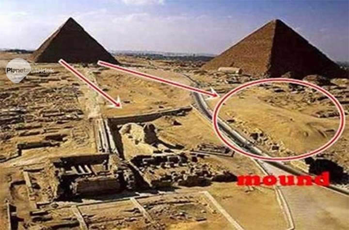 El montículo con una posible segunda esfinge en Giza
