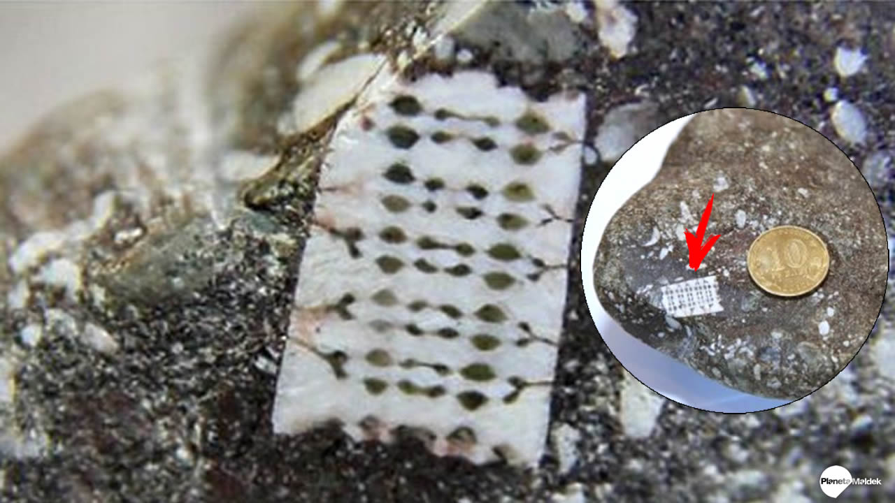 El «Microchip» hallado en una roca de 250 millones de años