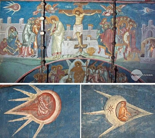 Carruajes divinos en pintura de 1350