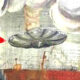 Disco volador representado en una pintura mural en una iglesia medieval rumana