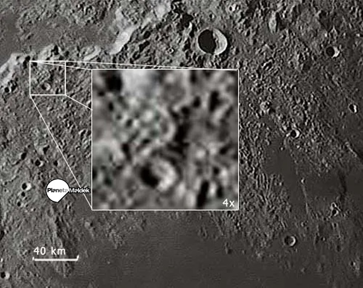 Una enorme estructura en la superficie lunar