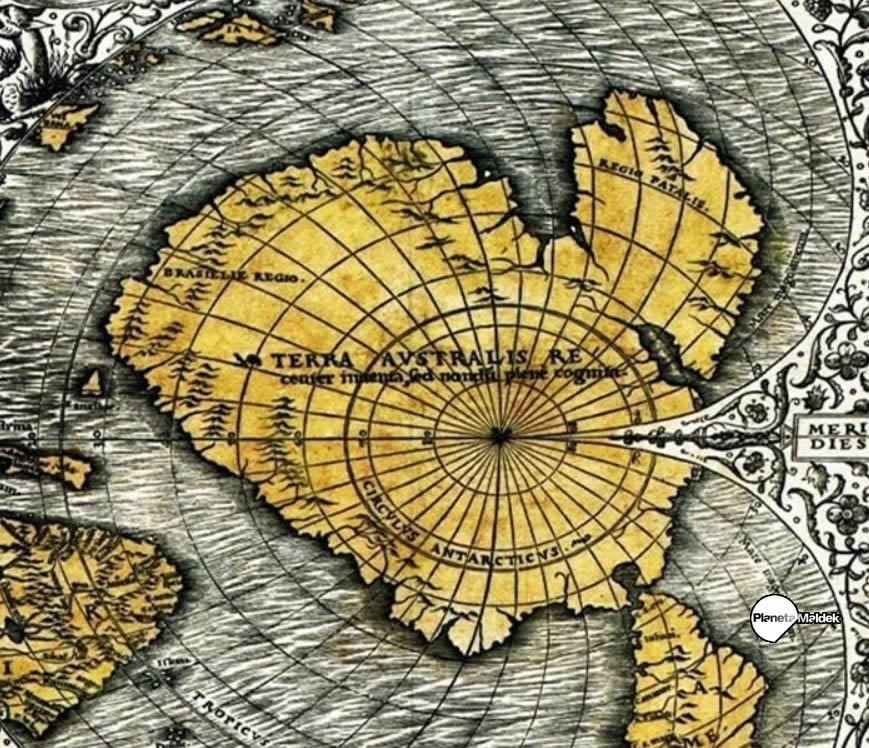 Antártida según el mapa de Orontius Finaeus