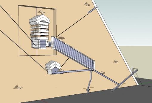 Representación 3D del interior de la pirámide