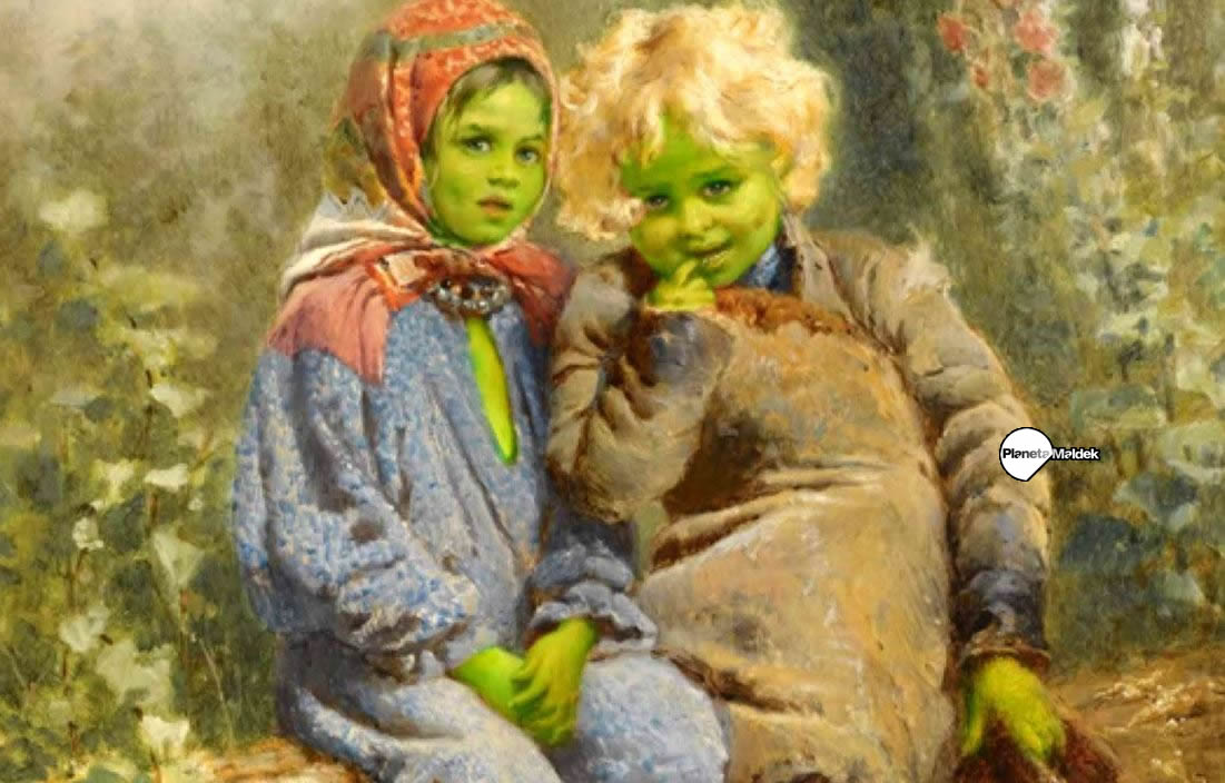 Pintura de los Niños Verdes de Woolpit