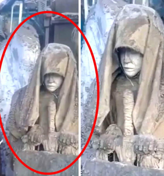La misteriosa estatua de un ángel desenterrada por mineros en el permafrost en Siberia