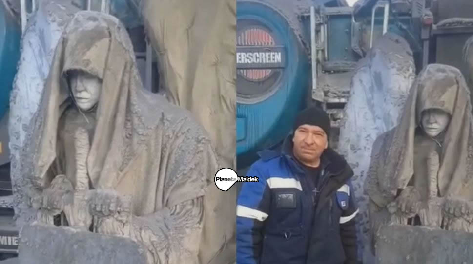 La misteriosa estatua de un ángel encontrada en Siberia