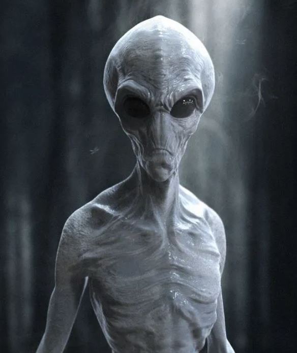 Representación de un extraterrestre gris alto.