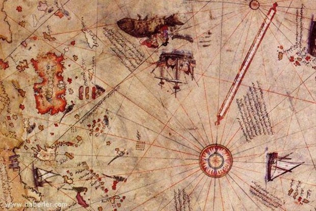 Un antiguo mapa que muestra la Antártida