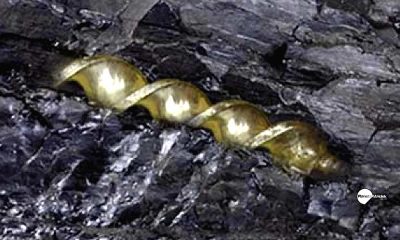 Descubierta una broca metálica de cientos de millones de años incrustada en un fragmento de carbón