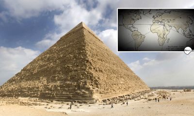 La Gran Pirámide de Giza se ubica en el centro exacto de la masa terrestre