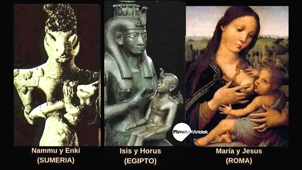 ¿La imagen de María y Jesús se basó en representaciones de Sumeria y del antiguo Egipto?